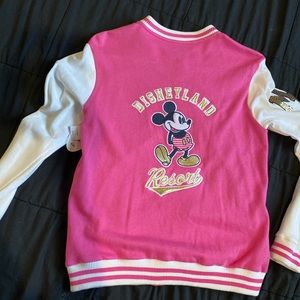 Disney Mickey Mouse Disneyland Pink Varsity Jacket